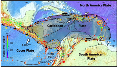Figure 2 - Seismic and plate tectonic setting (Caribbean Region) [3]