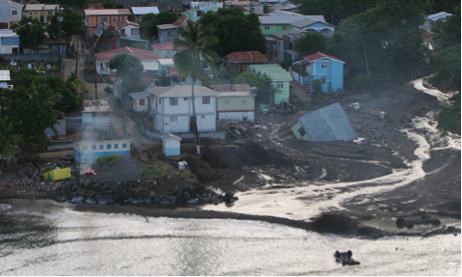 Figure 3a - Destruction from Tropical Storm Erika (Dominica) [4]